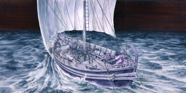 Navegación fenicia. ASTARTÉ Ilustración Mural Museográfica